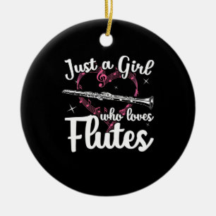 Décoration En Céramique Just A Girl Who Loves Flutes