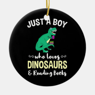 Décoration En Céramique Juste Un Garçon Qui Aime Les Dinosaures Et Les Liv