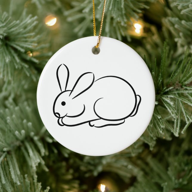 Décoration En Céramique Juste un lapin (Arbre)