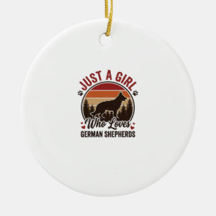 Décoration En Céramique Juste Une Fille Berger Allemand Vintage Amoureux D