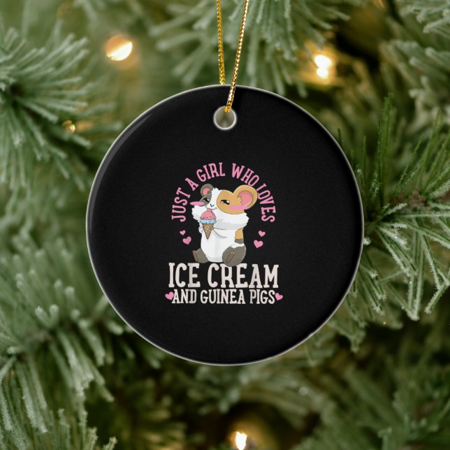 Décoration En Céramique Juste Une Fille Qui Aime La Crème De Glace Et Les  (Arbre)
