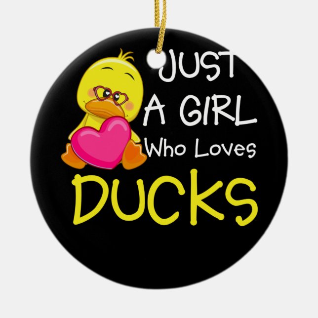 Décoration En Céramique Juste une fille qui aime les canards - mignonne Am (Devant)