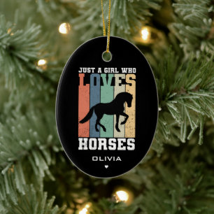 Décoration En Céramique Juste une fille qui aime les chevaux   Cheval Vint