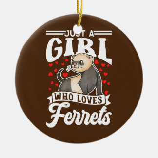Décoration En Céramique Juste Une Fille Qui Aime Les Ferrets Cute Ferret