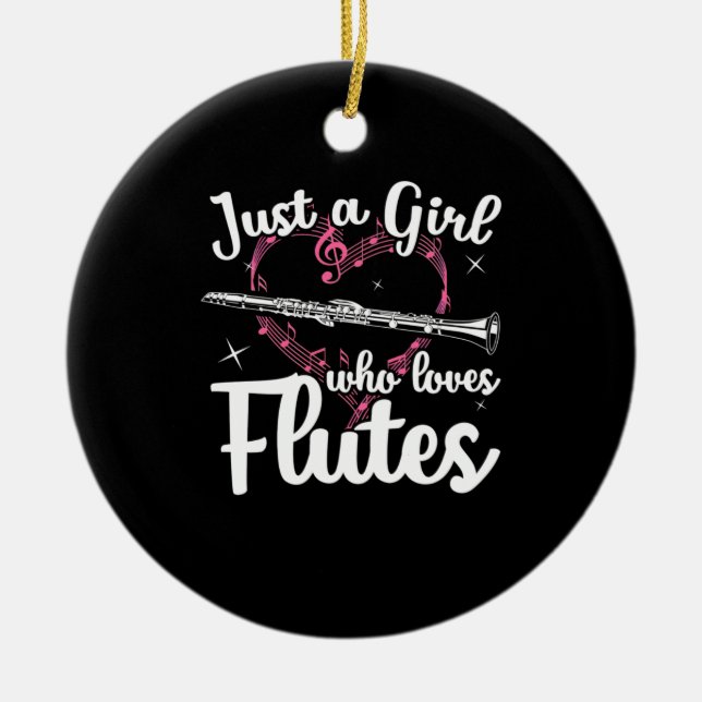 Décoration En Céramique Juste Une Fille Qui Aime Les Flûtes (Devant)