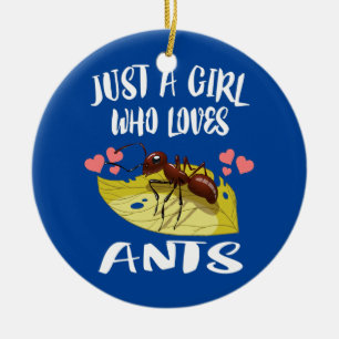 Décoration En Céramique Juste Une Fille Qui Aime Les Fourmis Insectes Amou