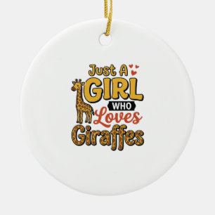 Décoration En Céramique Juste Une Fille Qui Aime Les Girafes Vintage Vecto
