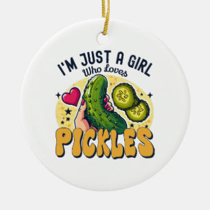 Décoration En Céramique Juste une fille qui aime les pickles - Vegan drôle