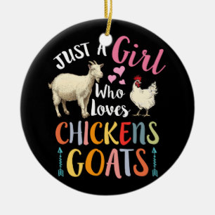 Décoration En Céramique Juste Une Fille Qui Aime Les Poulets Chèvres Agric