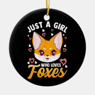 Décoration En Céramique Juste une fille qui aime les renards Enfants Fille