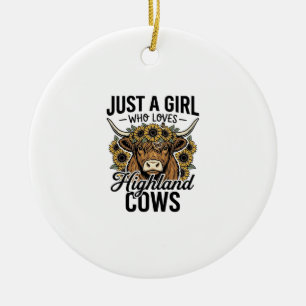 Décoration En Céramique Juste une fille qui aime les vaches des Highlands 