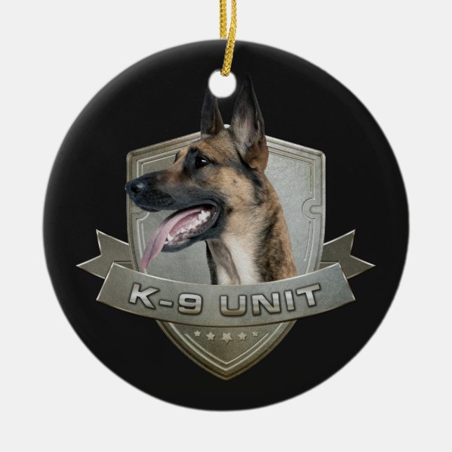 Décoration En Céramique K9 unité - Malinois - berger belge (Devant)
