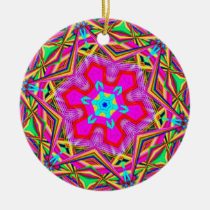 Décoration En Céramique Kaléidoscope de flocon d'Hexagon