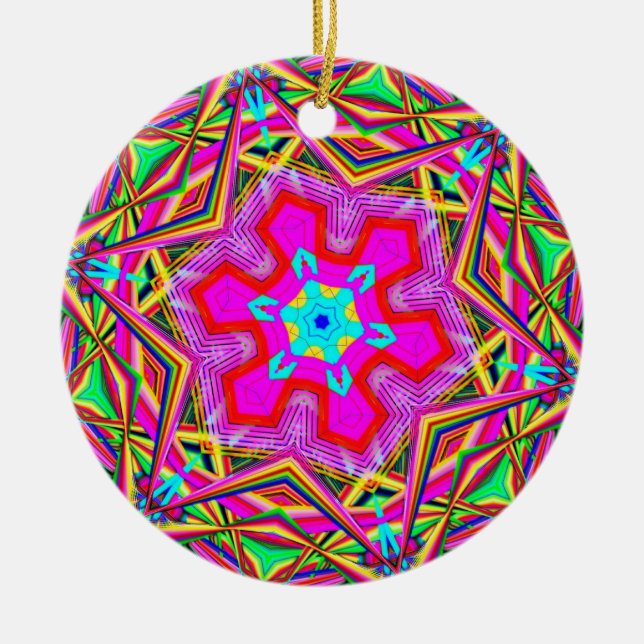 Décoration En Céramique Kaléidoscope de flocon d'Hexagon (Devant)