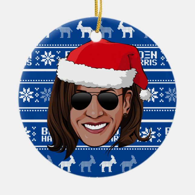 Décoration En Céramique Kamala Harris Aviators Holiday (Devant)