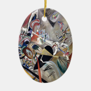Décoration En Céramique Kandinsky En Gris Oeuvre Abstraite