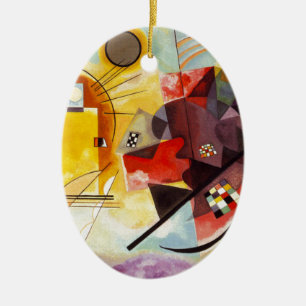 Décoration En Céramique Kandinsky jaune bleu