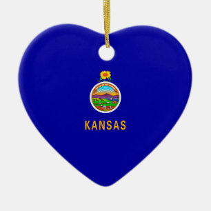 Décoration En Céramique Kansas State Flag Design