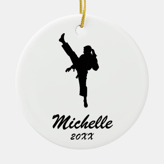 Décoration En Céramique Karate / Taekwondo / judo Noël personnalisé (Devant)