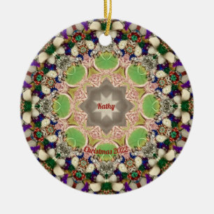 Décoration En Céramique KATHY ~ NOËL Purple Bleu Vert 2022
