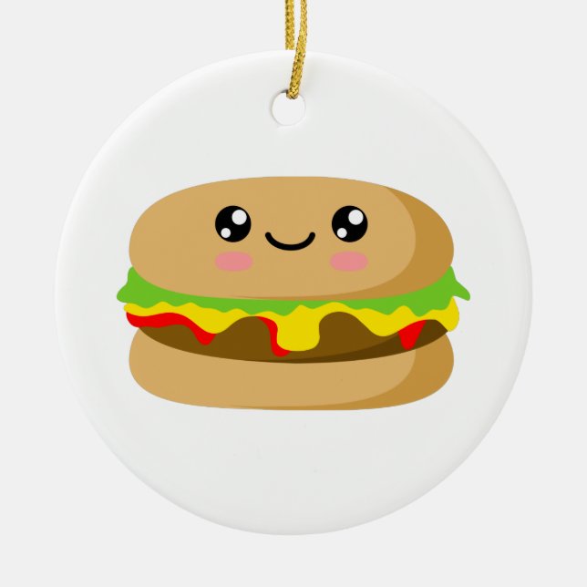 Décoration En Céramique Kawaii Burger (Devant)