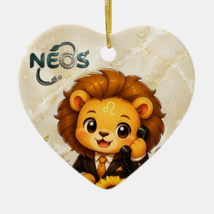 Décoration En Céramique Kawaii Zodiaque Neos Lion