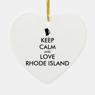 Décoration En Céramique KEEP CALM et LOVE RHODE ISLAND personnalisables