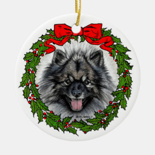 Décoration En Céramique Keeshond Dog Art par Glenda S. Harlan