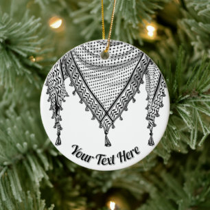 Décoration En Céramique Keffiyeh Écharpe palestinienne tissu traditionnel