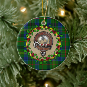 Décoration En Céramique Kennedy Clan Badge & Tartan Noël personnalisé