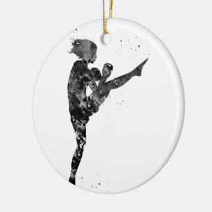 Décoration En Céramique Kickboxer femme