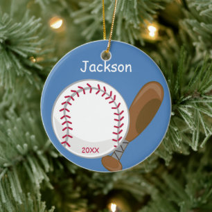 Décoration En Céramique Kids Personalized Baseball and Bat