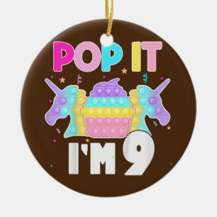 Décoration En Céramique Kids Pop It I'm 9 Years Old Boy Girl 9th Birthday
