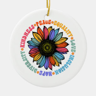 Décoration En Céramique Kindness Peace Equality Love Hope Diversity Human