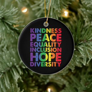 Décoration En Céramique Kindness Peace Equality Love Inclusion Hope LGBT