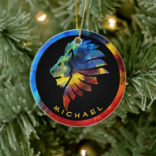 Décoration En Céramique King of the jungle watercolor name monogram