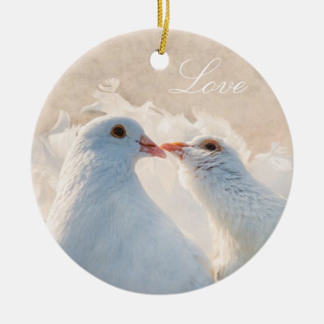 Décoration En Céramique Kissing Doves - Amour (Devant)