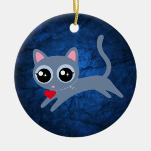 Décoration En Céramique Kitty Cat Heart Thief Cute Cadeau
