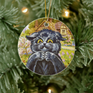 Décoration En Céramique Kitty & House Arrière - plan par Louis Wain ・ Orna