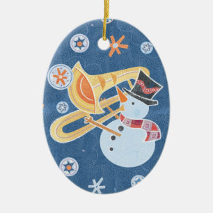 Décoration En Céramique Klaxon de bonhomme de neige faisant la musique de