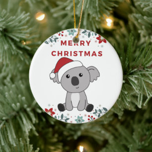 Décoration En Céramique Koala Noël Neige Animaux d'hiver Koalas Céramique