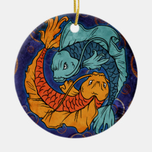 Décoration En Céramique Koi Fish