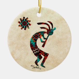 DÉCORATION EN CÉRAMIQUE KOKOPÉLLI JOUANT À L'ORNAMENT CÉRAMIQUE FLUTE