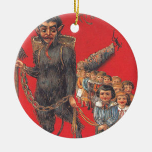 Décoration En Céramique Krampus Avec Les Mauvais Enfants