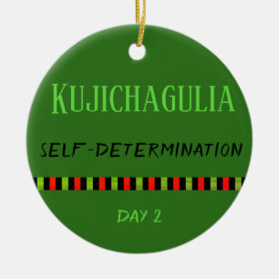 Décoration En Céramique Kujichagulia - Kwanzaa Jour 2 Vert