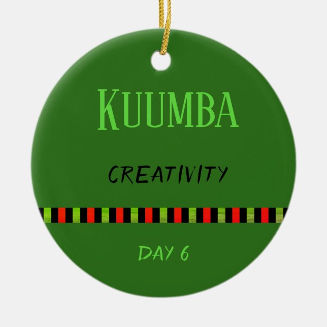 Décoration En Céramique Kuumba - Kwanzaa Jour 6 Vert (Devant)