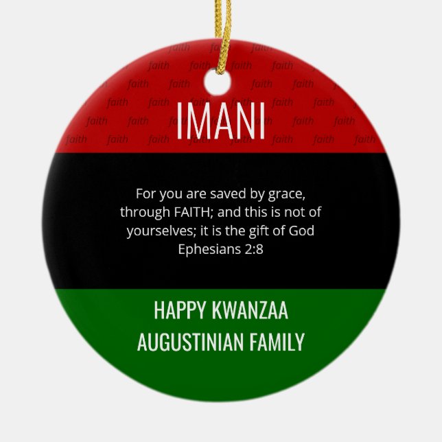 Décoration En Céramique Kwanzaa IMANI (Devant)