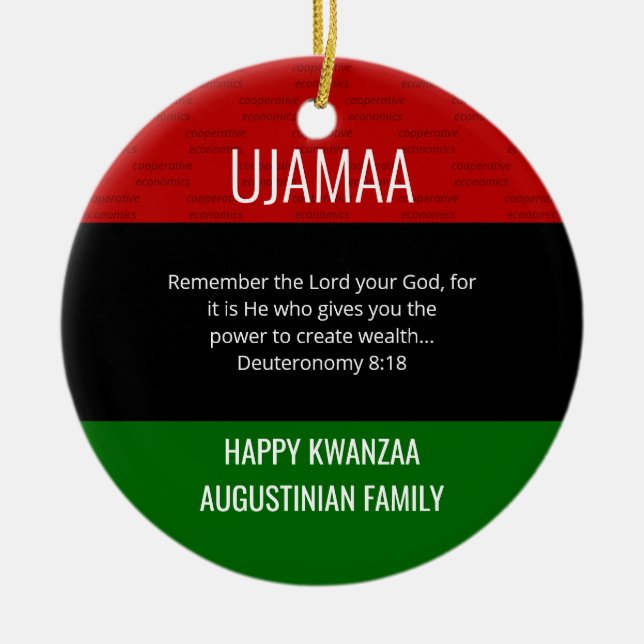 Décoration En Céramique Kwanzaa UJAMAA (Devant)