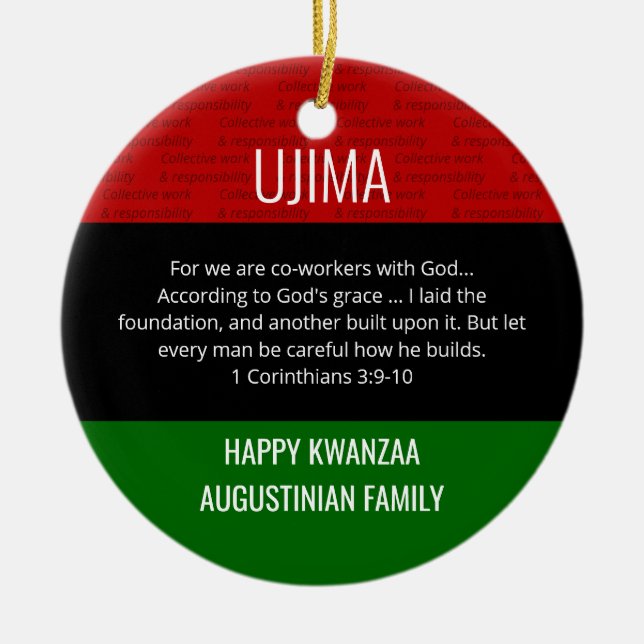 Décoration En Céramique Kwanzaa UJIMA (Devant)