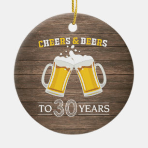 Décoration En Céramique La bière et la bière rustiques à 30 ans